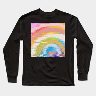 Queer Pride LQBTQ Rainbow Blended Pastel Color Effect Long Sleeve T-Shirt